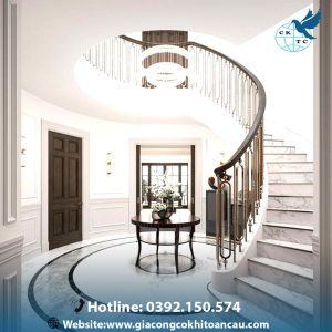 Cầu thang sắt mỹ thuật CTS36 - Công ty Cơ Khí Toàn Cầu